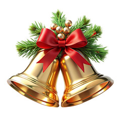 christmas bell decoration on transparent background