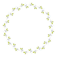 foliage round frame isolated on background 