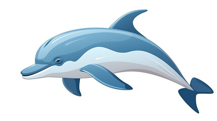 Fototapeta premium An lone dolphin against a background of pristine white