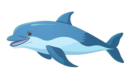 Obraz premium An lone dolphin against a background of pristine white