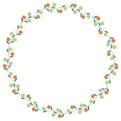 set of ornamental foliage flower frame on background banner