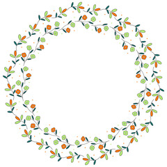 set of ornamental foliage flower frame on background banner