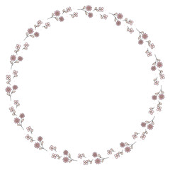 set of ornamental foliage flower frame on background banner