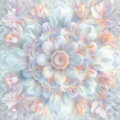 Obraz premium Elegant pastel floral mandala with soft petals