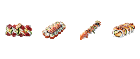 California sushi roll on a transparent background