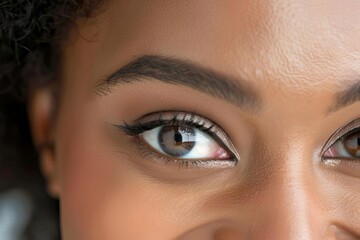 Obraz premium Close-up of a woman's eyes with perfectly applied makeup