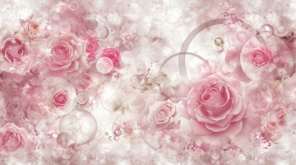 Fototapeta premium Dreamy Pink Rose Floral Abstract Design