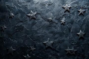 Textured Dark Surface with Silver Stars