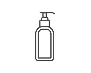 Vector icons of beauty, cosmetics and care. Bottle, jar, shower gel, face cream, body lotion, spray, ointment, paste.