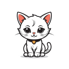 Cute cat vector cartoon illustration mascot icon isolated 