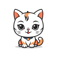 Cute cat vector cartoon illustration mascot isolated icon