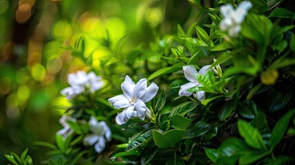 Ethereal Blossom: A White Flower Enchants a Lush Green Forest