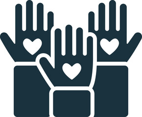 Obraz premium Volunteerism icon. Monochrome simple Social Responsibility icon for templates, web design and infographics