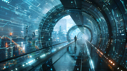 High Tech Financial Hub with Advanced Architecture and Holographic Displays Representing Future of Global Finance   Futuristic and Photo Realistic Concept on Adobe Stock