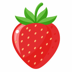 Ripe strawberry vector illustration isolated white background 