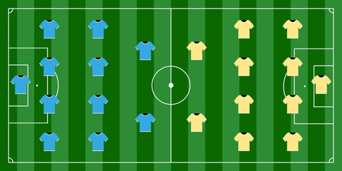 Soccer field design with player shirts © Bela Art