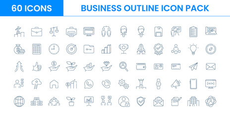Clean line business icon bundle. Flat icon set related to business, office, teamwork, career. Thin outline icons pack. Vector illustration