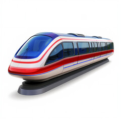 Monorail isolated white background
