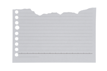 Scrap ripped line paper isolated transparent