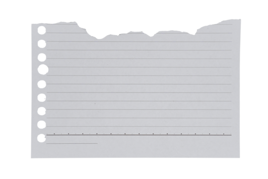 Scrap ripped line paper isolated transparent