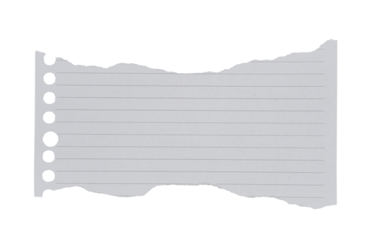Scrap ripped line paper isolated transparent
