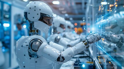 Fototapeta premium Fitness Technology: Depict a person using wearable fitness technology, like smartwatches and fitness trackers, while exercising in a modern gym or outdoor setting.