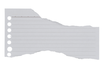 Scrap ripped line paper isolated transparent