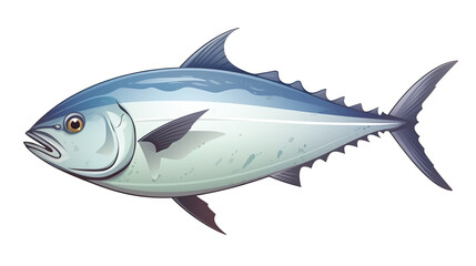 Isolated albacore tuna against a background of pristine white