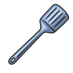 Illustration of cooking spatula. Stylized kitchen and restaurant utensil.