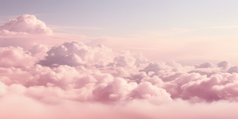 Obraz premium Romantic pink sky background. Clouds soft on sunset. Abstract background. Textured background, clouds, clouds, children's wallpaper. Prints, wallpapers, posters, cards. High quality photo