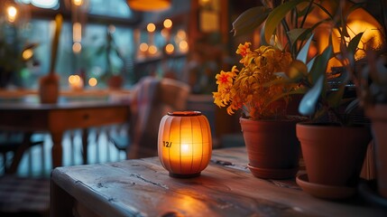 A cozy setting featuring a candle shaped as the number 