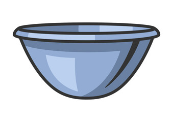 Illustration of cooking bowl. Stylized kitchen and restaurant utensil.