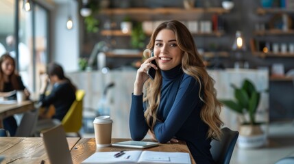 A Confident Woman on the Phone