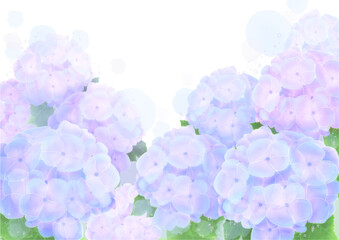 水彩風のあじさいの背景フレーム