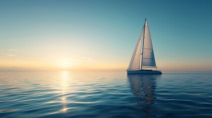 How about Sailboat Silhouette on Sunset Sea? It combines the elements of the sailboat, sunset, sea, and silhouette, making it easy to understand without using a colon sign What do you think?