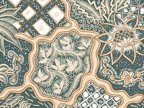 Batik vector patterns from Indonesia are usually used for backgrounds and textures