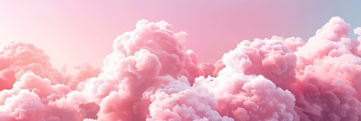Fototapeta premium Romantic pink sky background. Clouds soft on sunset. Abstract background. Textured background, clouds, clouds, children's wallpaper. Prints, wallpapers, posters, cards. High quality photo