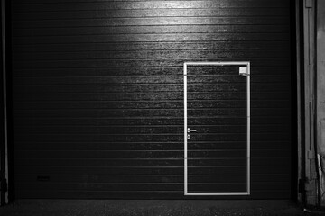Black and white right aligned garage door background