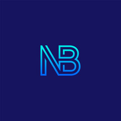 NB monogram logo with inline accent - blue color gradient.