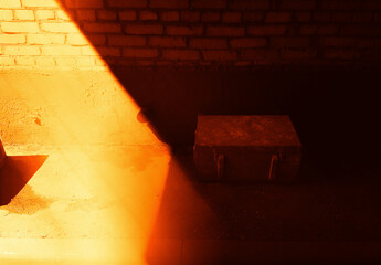 Illuminated closed military box object background