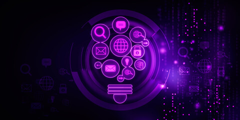 2d illustration Digital Abstract technology background
