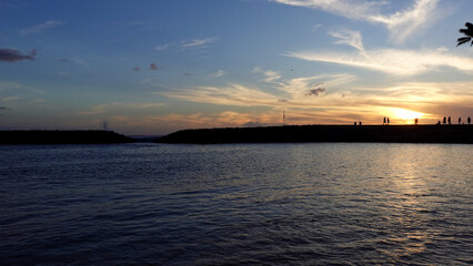 sunset over the sea