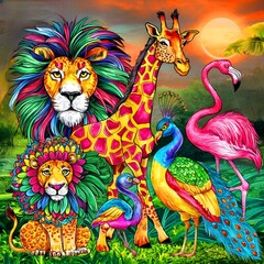 animals in the colouring notebook images 