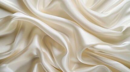 Fototapeta premium Milky white background texture fabric soft, shine satin silky material