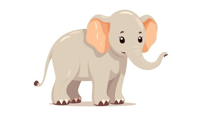 Fototapeta premium elephant solitary against a stark white background