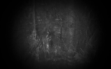 Old wall texture cement dark black gray background abstract grey color design are light with white...