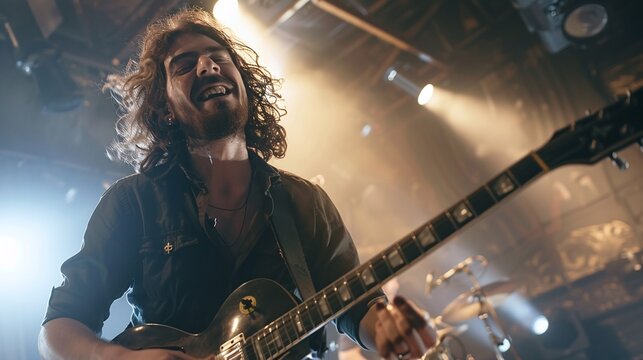 Rock and roll band performing in live concer