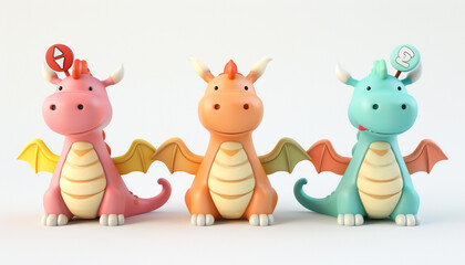 Naklejka premium figures for games 3d the dragons 