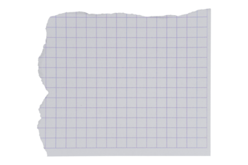 Scrap ripped strimmin grid paper isolated transparent