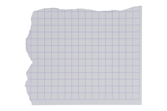 Scrap ripped strimmin grid paper isolated transparent